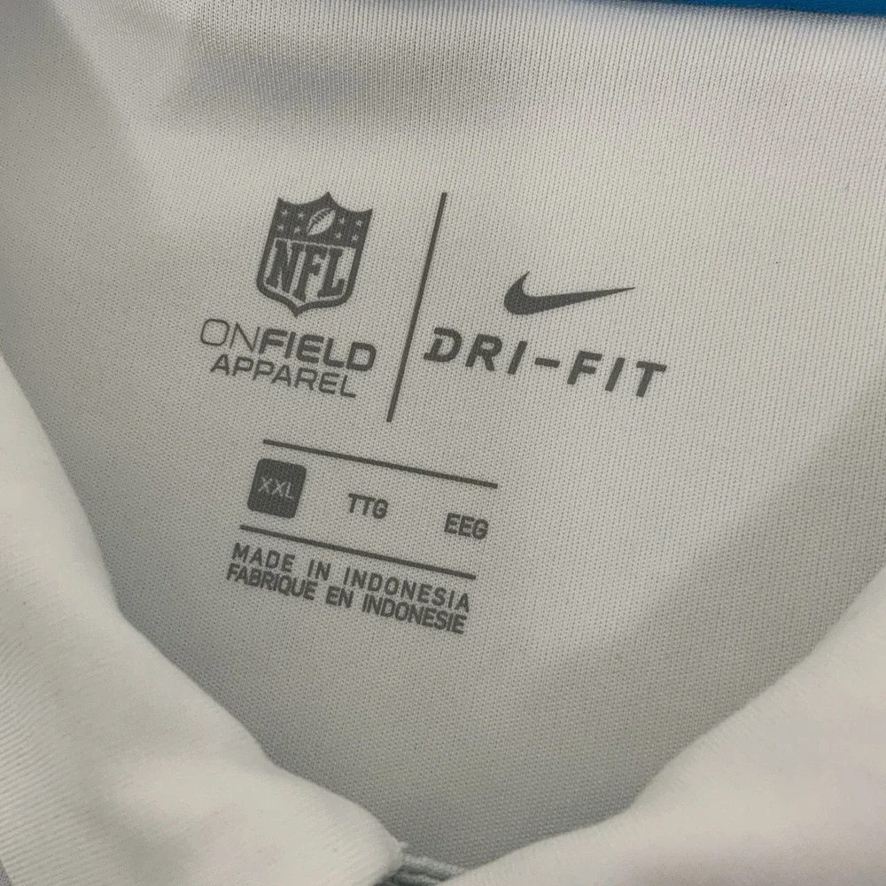 Carolina Panthers Nike Dri-FIT Polo Shirt Mens 2XL Striped NFL Football On Field